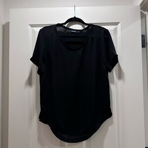 Tildon Black Short Sleeve Blouse, Women’s Medium